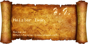 Heizler Iván névjegykártya